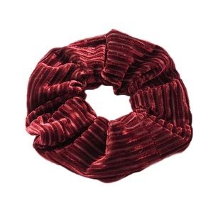 BOGO Large Red Striped Velvet Scrunchies